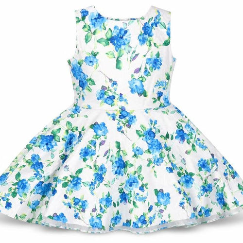 Kate Kasin Womens Ivory Floral Polyester Fit & Flare  Size S  Round Neck Zip