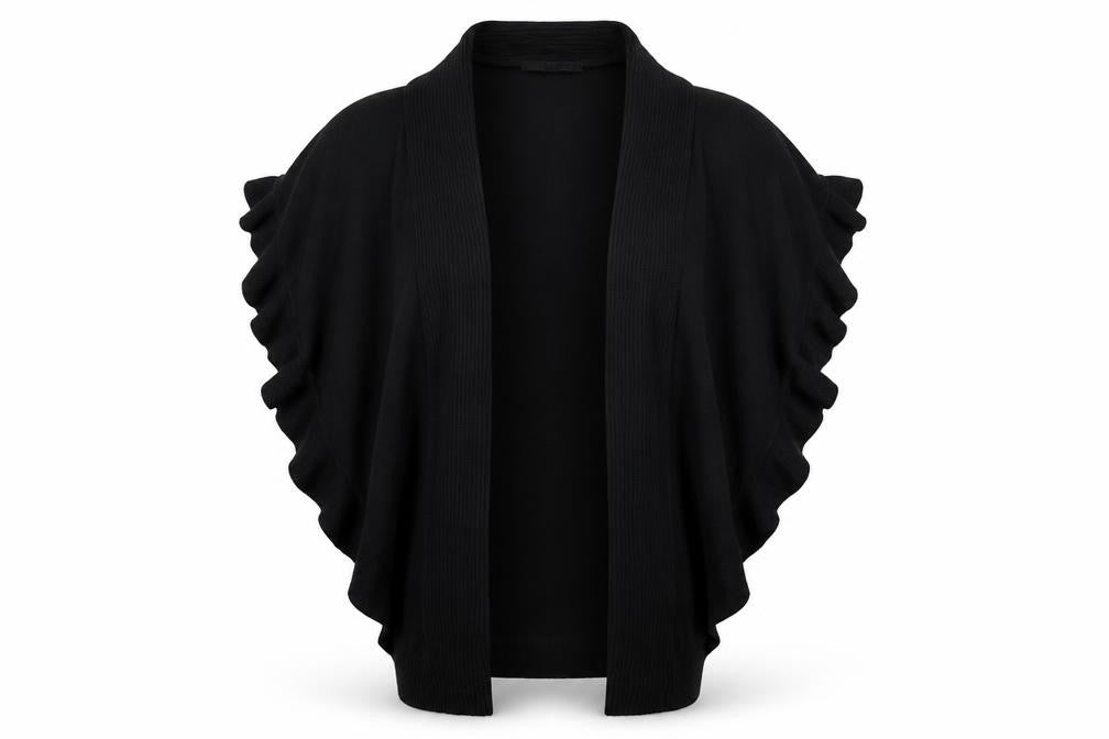 Front view of Paramour women’s black v-neck viscose cape jumper one size