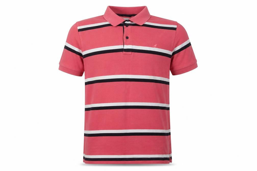 STONE BAY Mens Pink Striped Cotton  Polo Size XL Collared