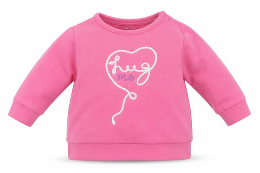 Front view of F&F girls’ pink cotton jumper, size 0-3, months