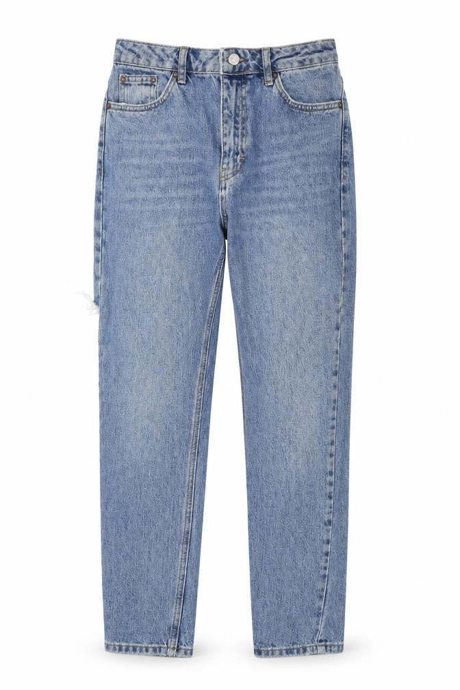 Topshop Womens Blue  Cotton Straight Jeans Size 28 L30 in Regular Button