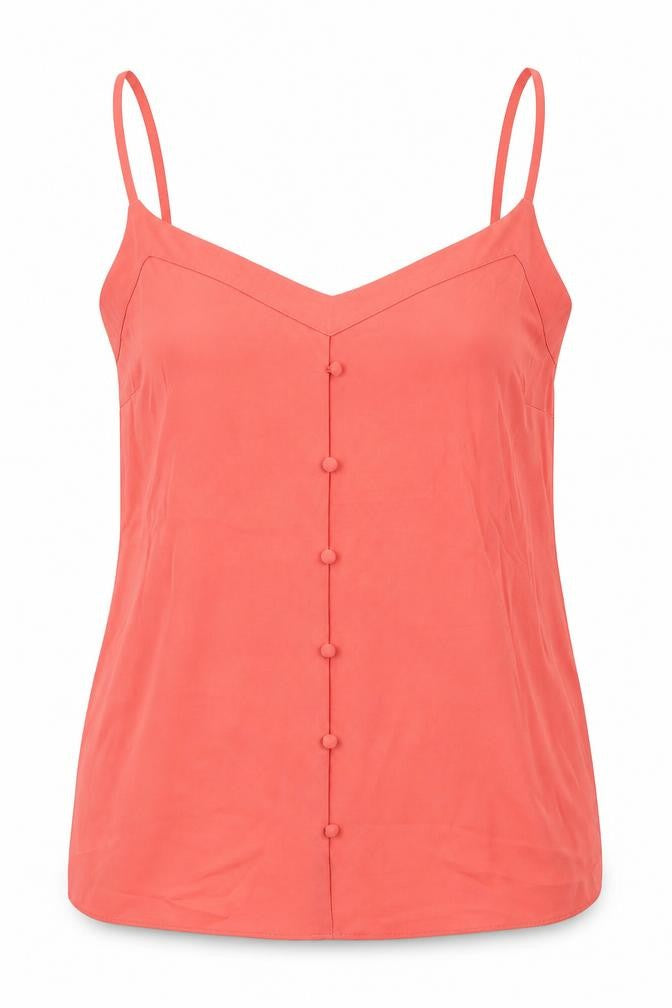 Front view of Matalan women’s pink polyester basic blouse, size UK 12, round neck