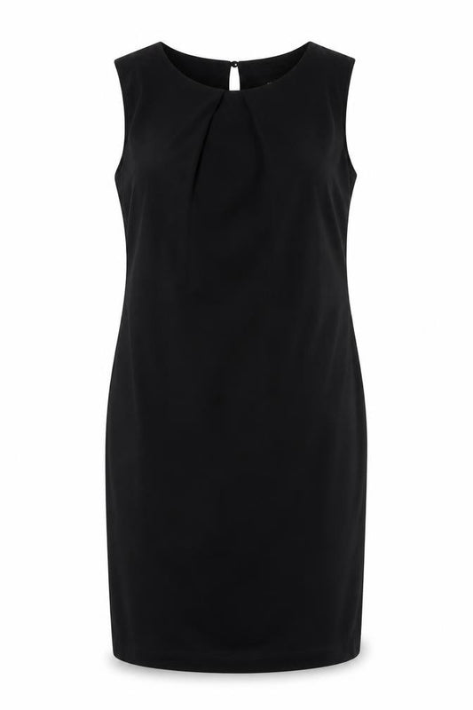 Front view of Atmosphere women’s blue polyester a-line, size UK 8, round neck