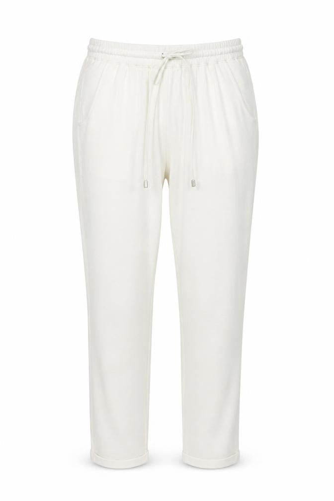 Front view of Glamorous women’s white polyester harem trousers, size UK 8, 31-inch leg regular drawstring
