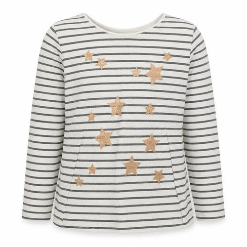 Primark Girls White Striped 100% Cotton Basic T-Shirt Size 4-5 Years Boat Neck Pullover