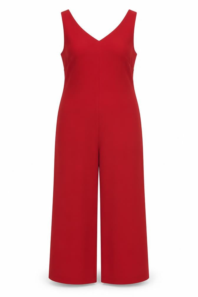 Front view of BHS women’s red polyester sheath, size UK 12, v-neck zip