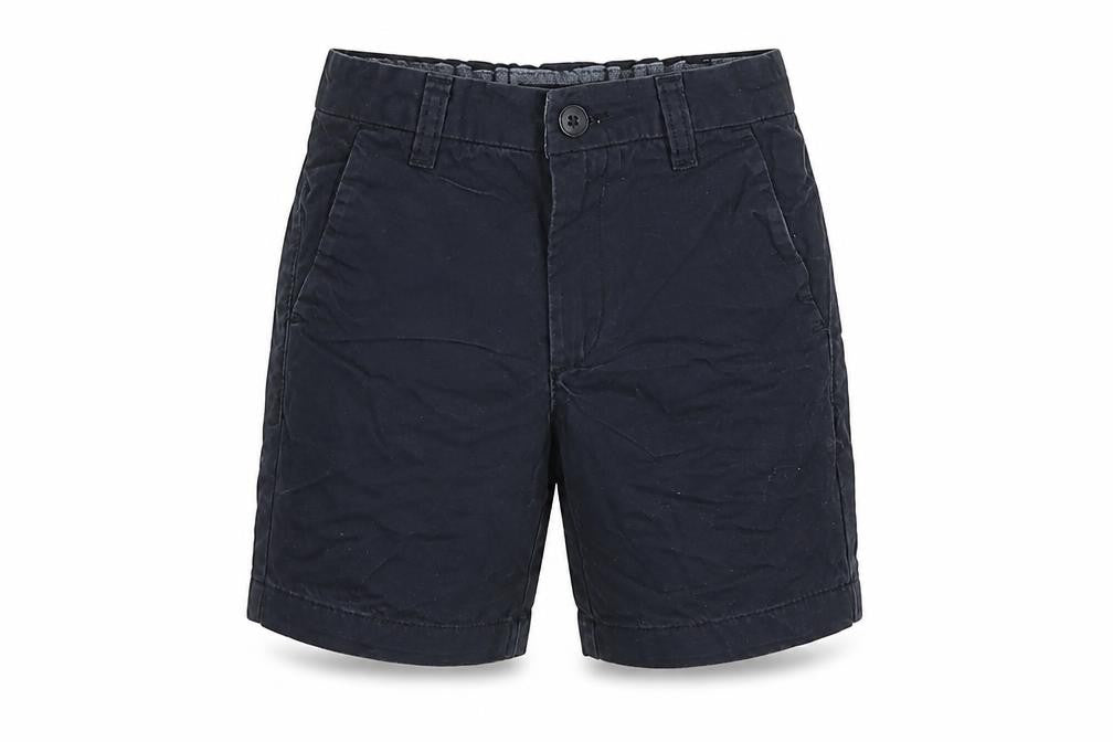 Front view of Next boys’ black cotton bermuda shorts, size 5, years regular buckle
