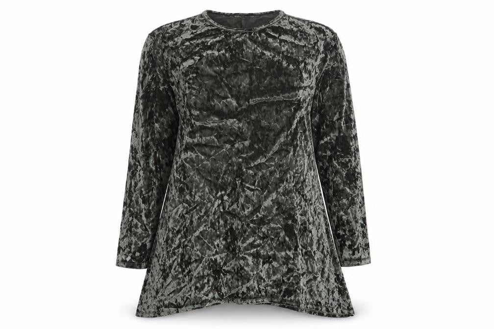 Front view of Lily sport women’s green polyester a-line, size L, crew neck pullover