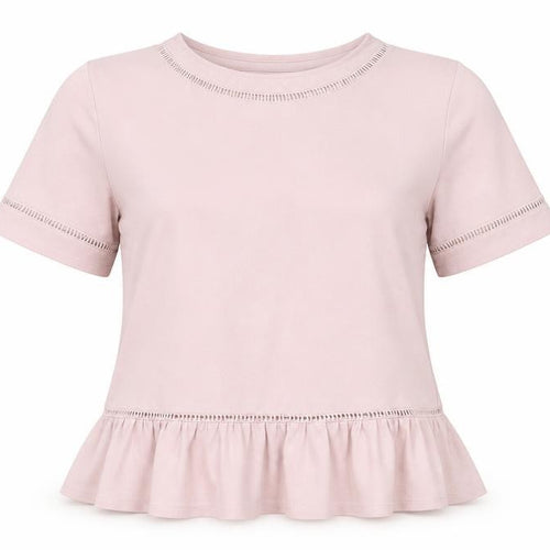Pull&Bear Womens Pink  Polyester Basic T-Shirt Size M Crew Neck