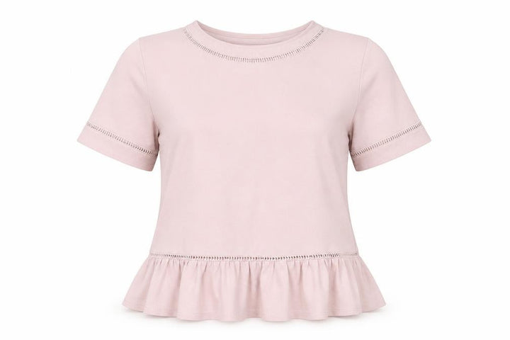 Pull&Bear Womens Pink Polyester Basic T-Shirt Size M Crew Neck