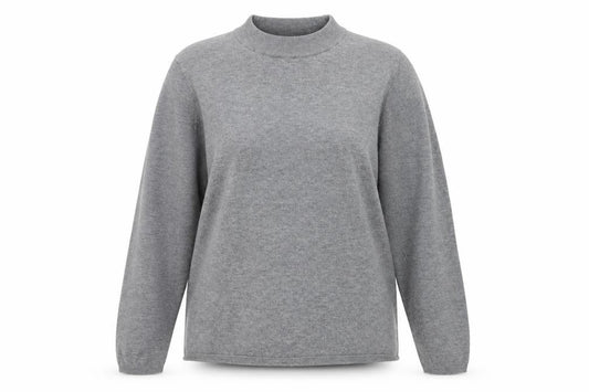 Front view of Primark women’s grey crew neck polyester jumper, size L