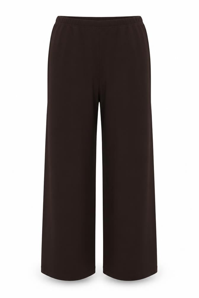 Front view of Attitudes women’s brown polyester trousers, size S, 29-inch leg regular