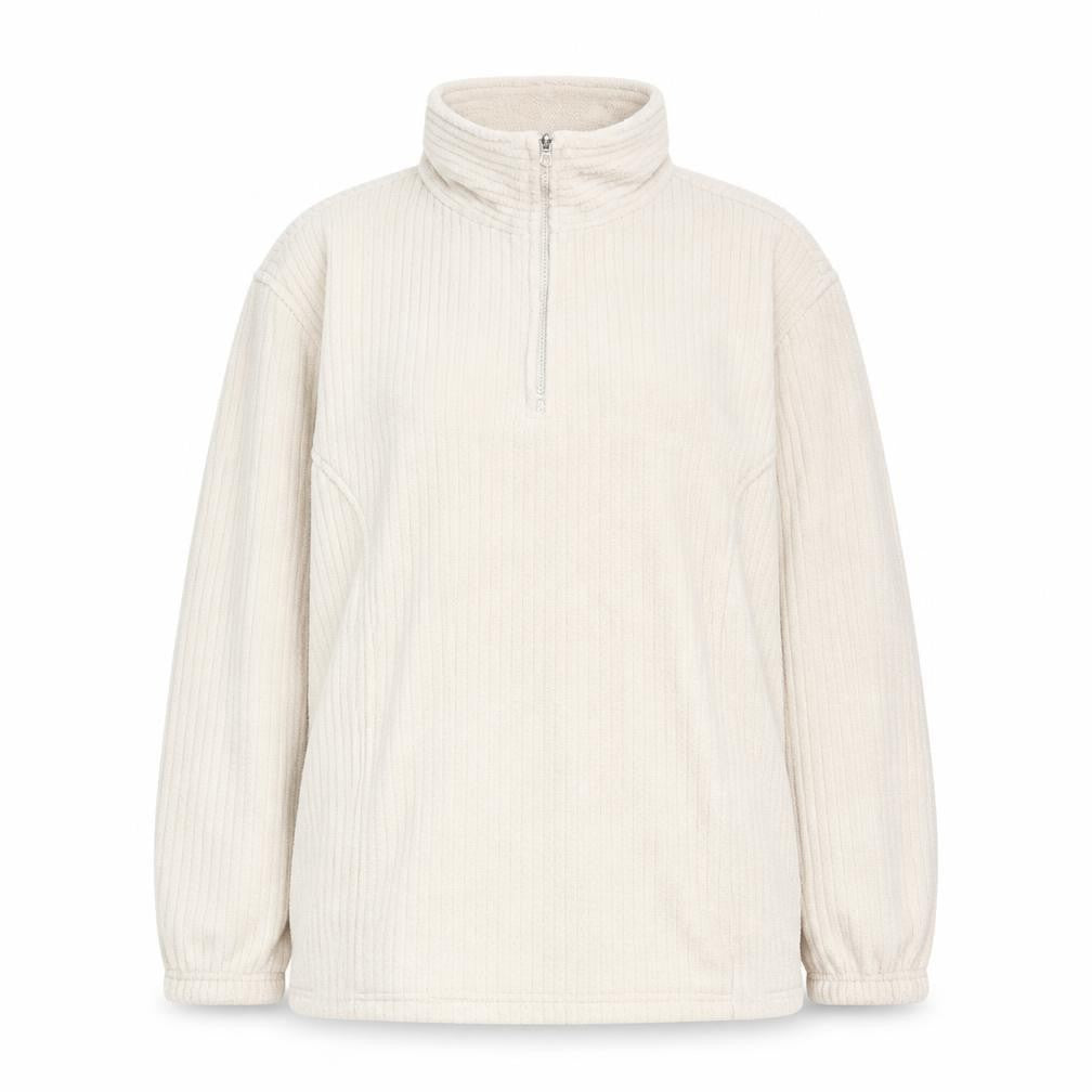 Front view of Nuggets women’s beige polyester pullover sweatshirt, size M