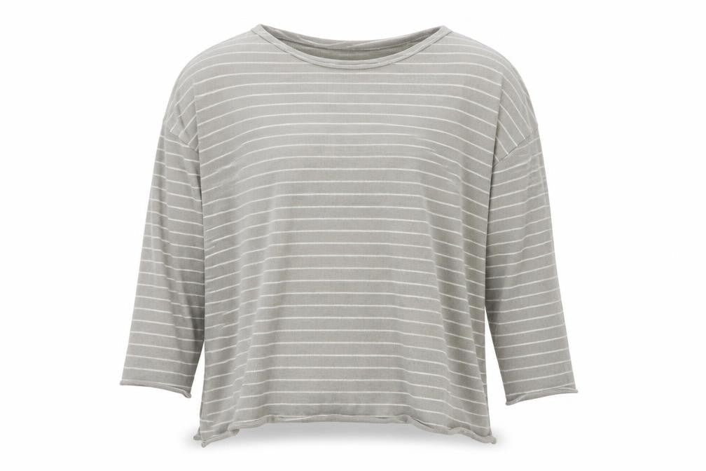 Pull&Bear Mens Grey Round Neck Striped Acrylic Pullover Jumper Size L
