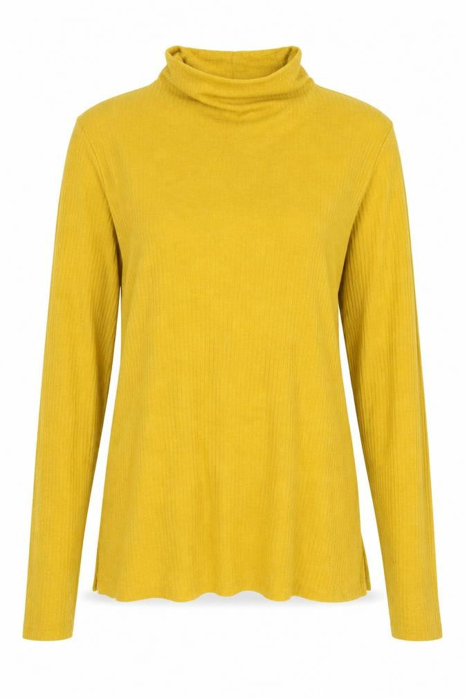 Front view of River Island women’s yellow polyester pullover sweatshirt, size UK 10