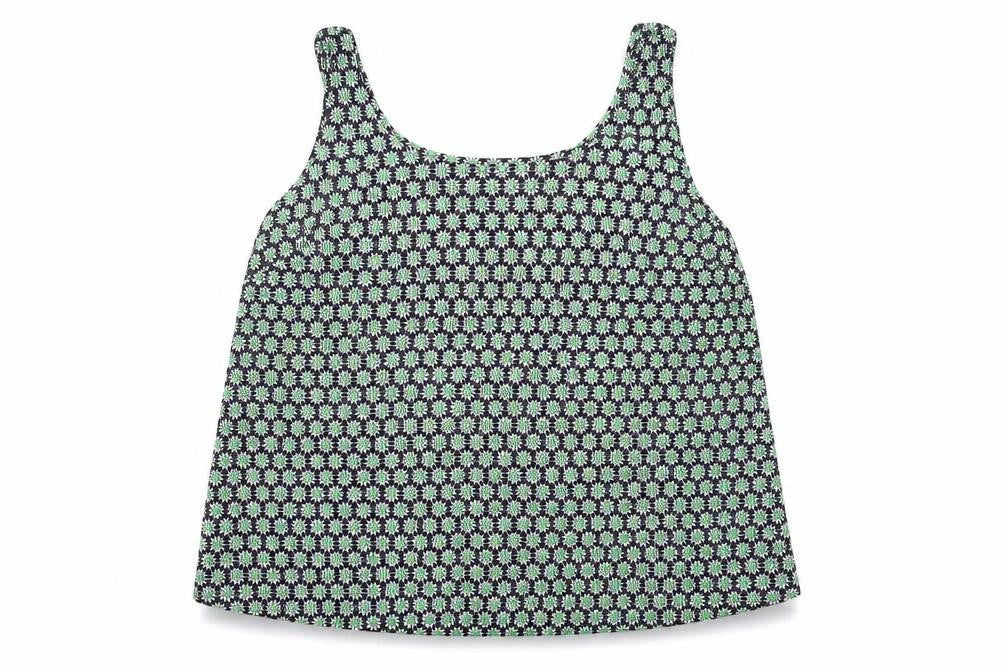 George Womens Green Floral Polyester Camisole Tank Size 12 Round Neck