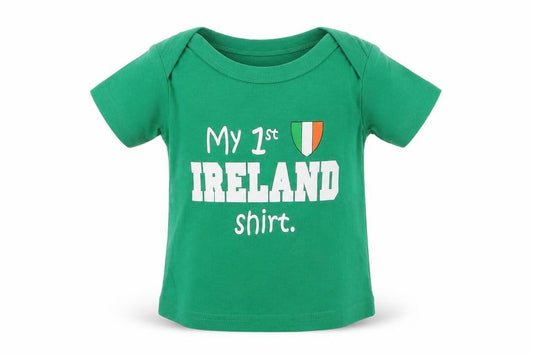 Front view of O'Neill boys’ green 100% cotton jersey t-shirt, size 12-18, months crew neck pullover - ireland