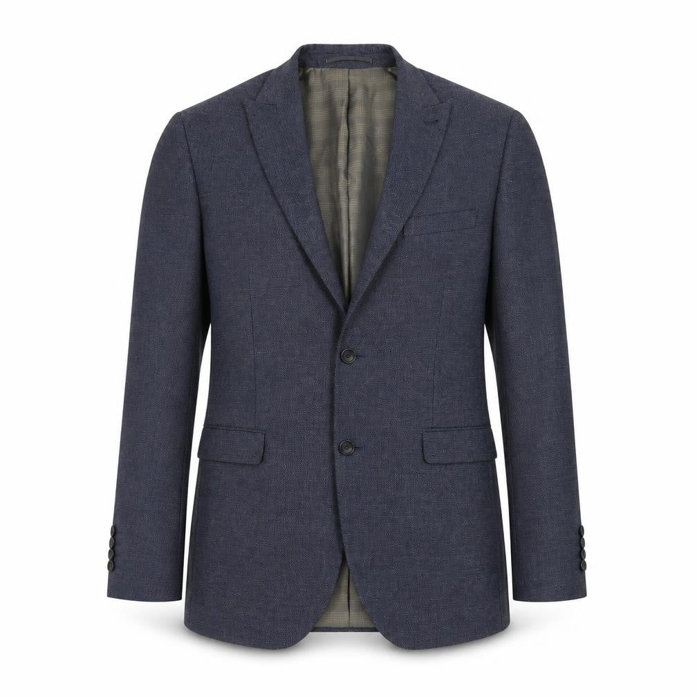 Front view of Next men’s blue polyester jacket suit jacket, size 40