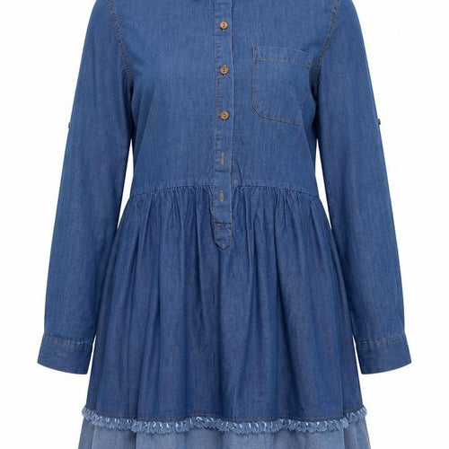 Polo Login Womens Blue  Cotton Skater Dress  Size S  Collared