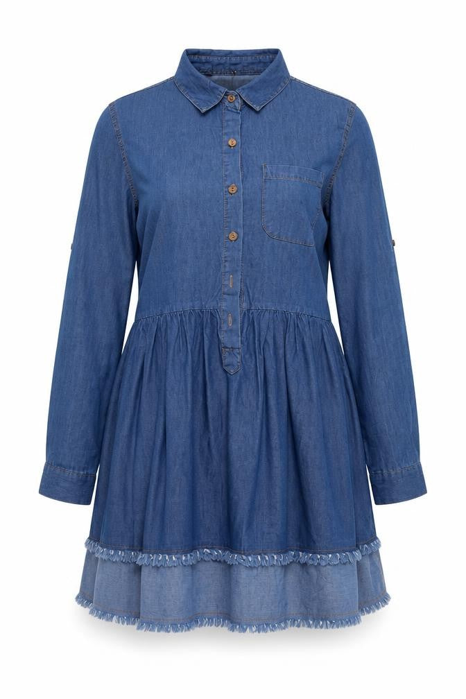Polo Login Womens Blue  Cotton Skater Dress  Size S  Collared