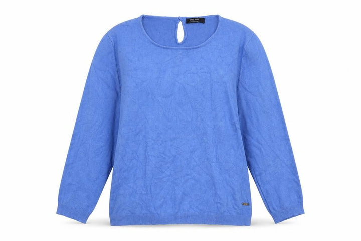 Mango Womens Blue Round Neck Acrylic Pullover Jumper Size M