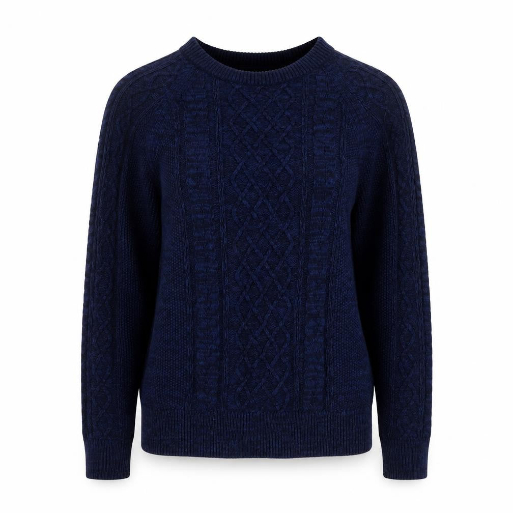 Front view of Gap women’s blue round neck cotton jumper, size XS