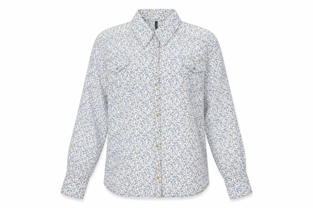United Colors of Benetton Womens Multicoloured Floral Cotton Basic Button-Up Size S Collared
