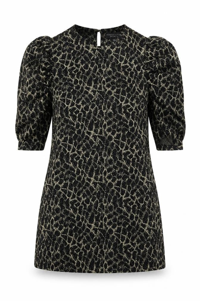 Front view of Dorothy Perkins women’s gold round neck polyester jumper, size UK 8