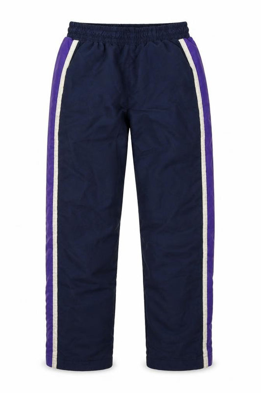 Front view of Team Colours boys’ blue polyester jogger trousers, size XS, 23-inch leg regular