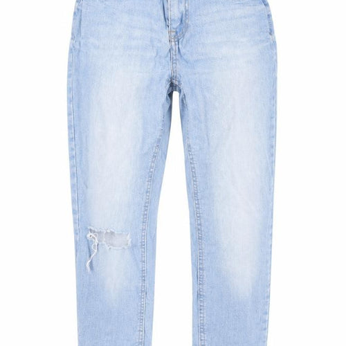 New Look Womens Blue  Cotton Straight Jeans Size 8 L27 in Regular Button