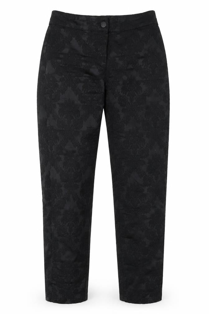 Pomodoro Womens Black Floral Cotton Straight Jeans Size 10 L29 in Regular Button