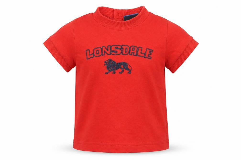 Lonsdale Baby Red  Polyester Basic T-Shirt Size 6-9 Months Crew Neck  - 6-12 months