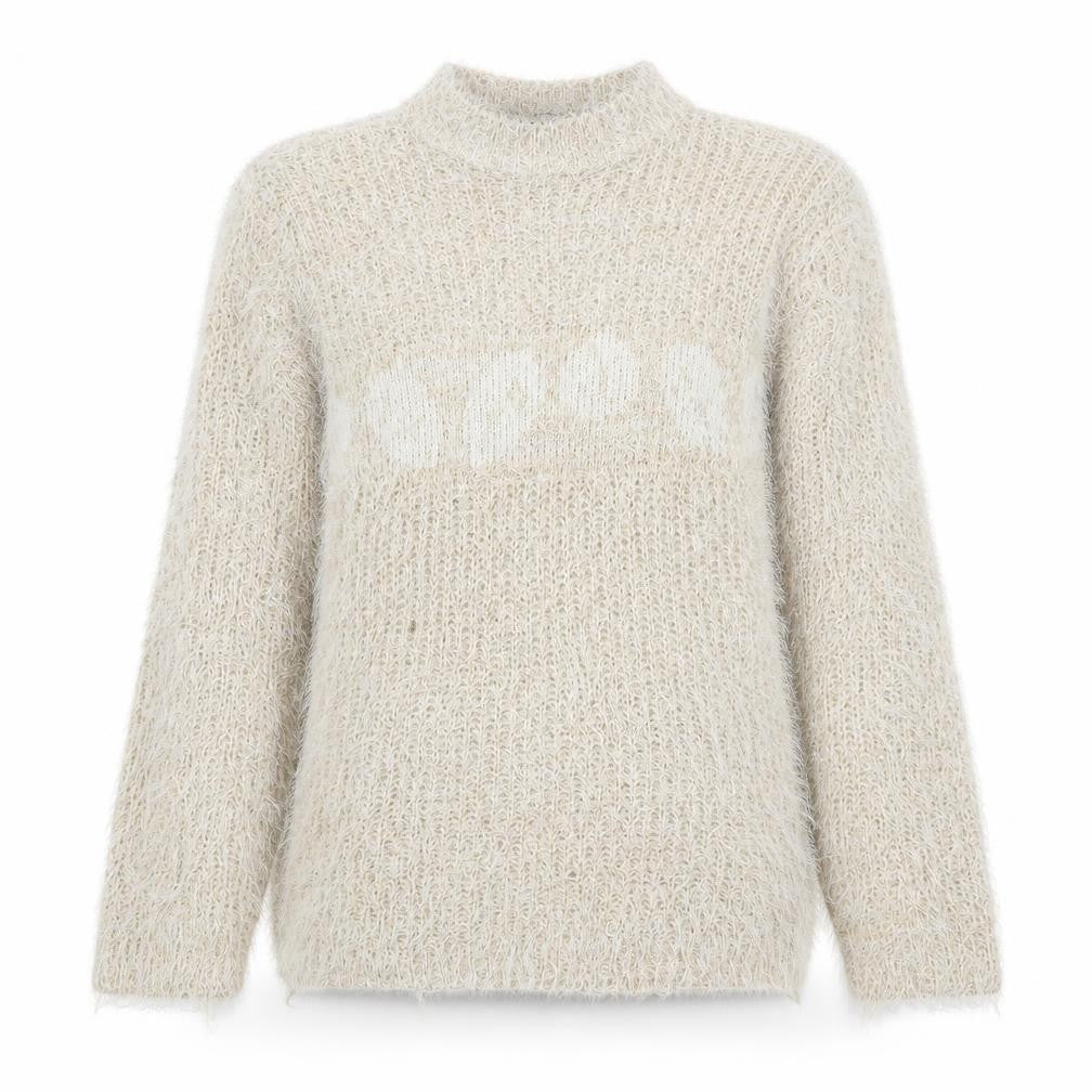 Xiaosa Fushi Womens Beige Round Neck  Cotton Pullover Jumper Size M
