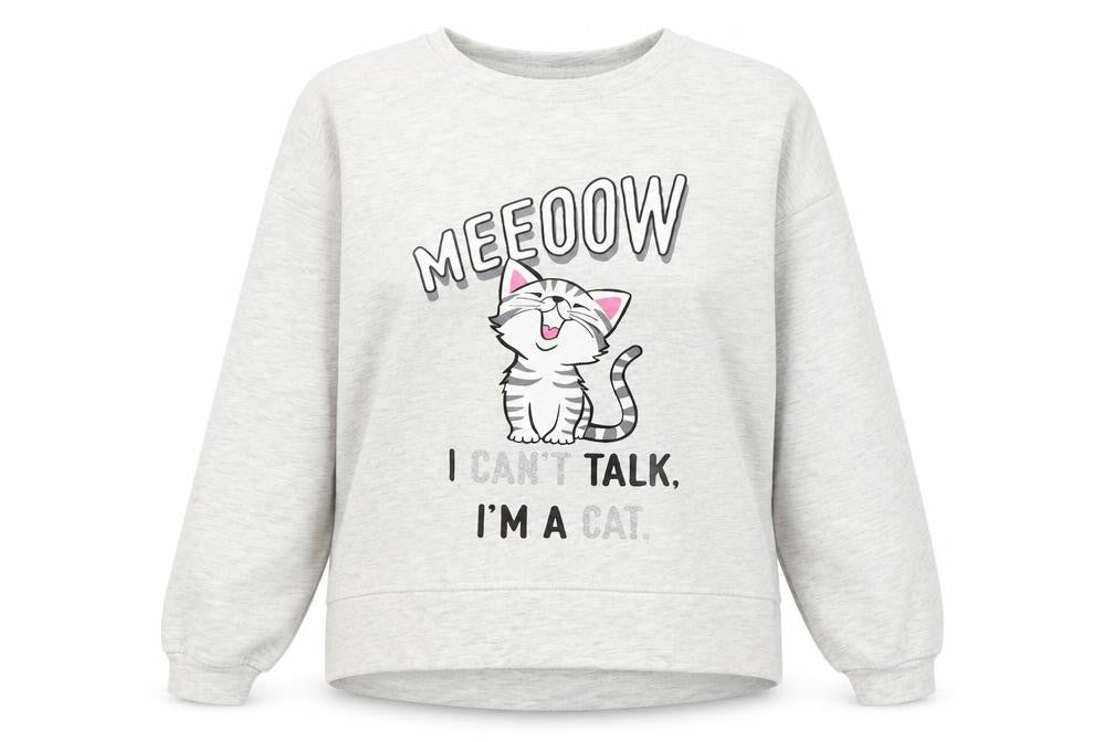 Front view of LN women’s grey cotton pullover sweatshirt, size XS, pullover