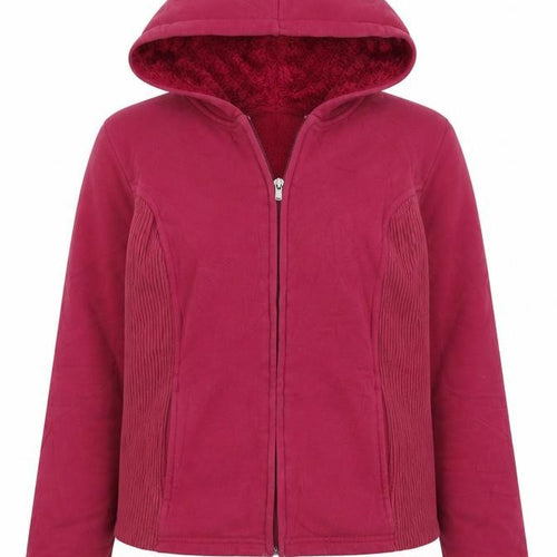 Marks and Spencer Womens Red Round Neck  Cotton Full Zip Jumper Size M