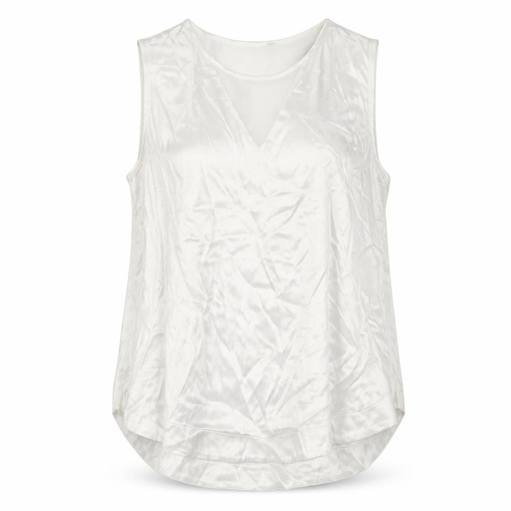 Next Womens White  Viscose Basic Tank Size 12 Crew Neck