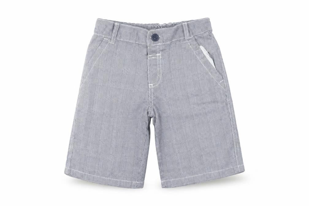 H+T Boys Blue Houndstooth Cotton Bermuda Shorts Size 5 Years  Regular Buckle