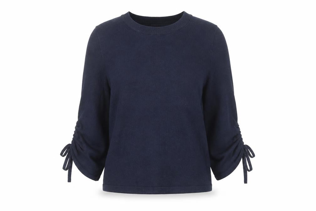 Front view of Tu women’s blue viscose pullover sweatshirt, size UK 14