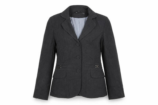 Front view of BHS women’s grey polyester jacket suit jacket, size UK 14