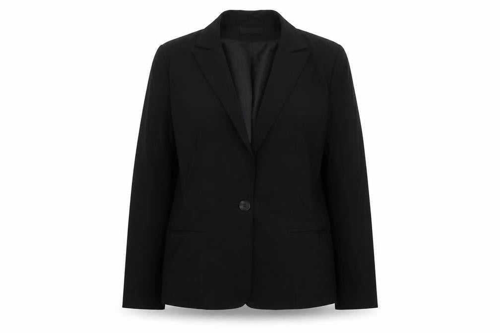 Essentials  Womens Black  Polyester Jacket Suit Jacket Size 12