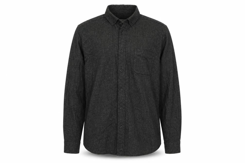 Front view of Cedarwood State men’s green cotton button-up, size M, collared
