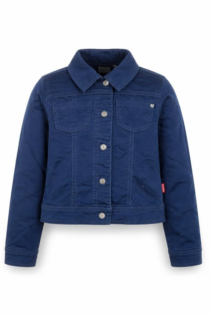 Front view of NAME IT girls’ blue jacket, size 7, years