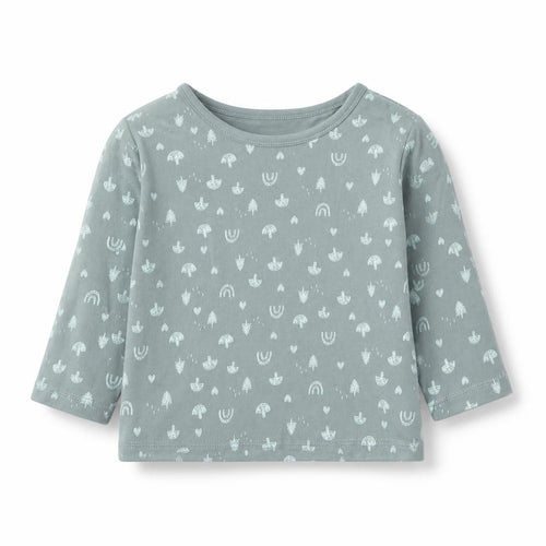 George Baby Green Geometric Cotton Basic T-Shirt Size 6-9 Months Round Neck