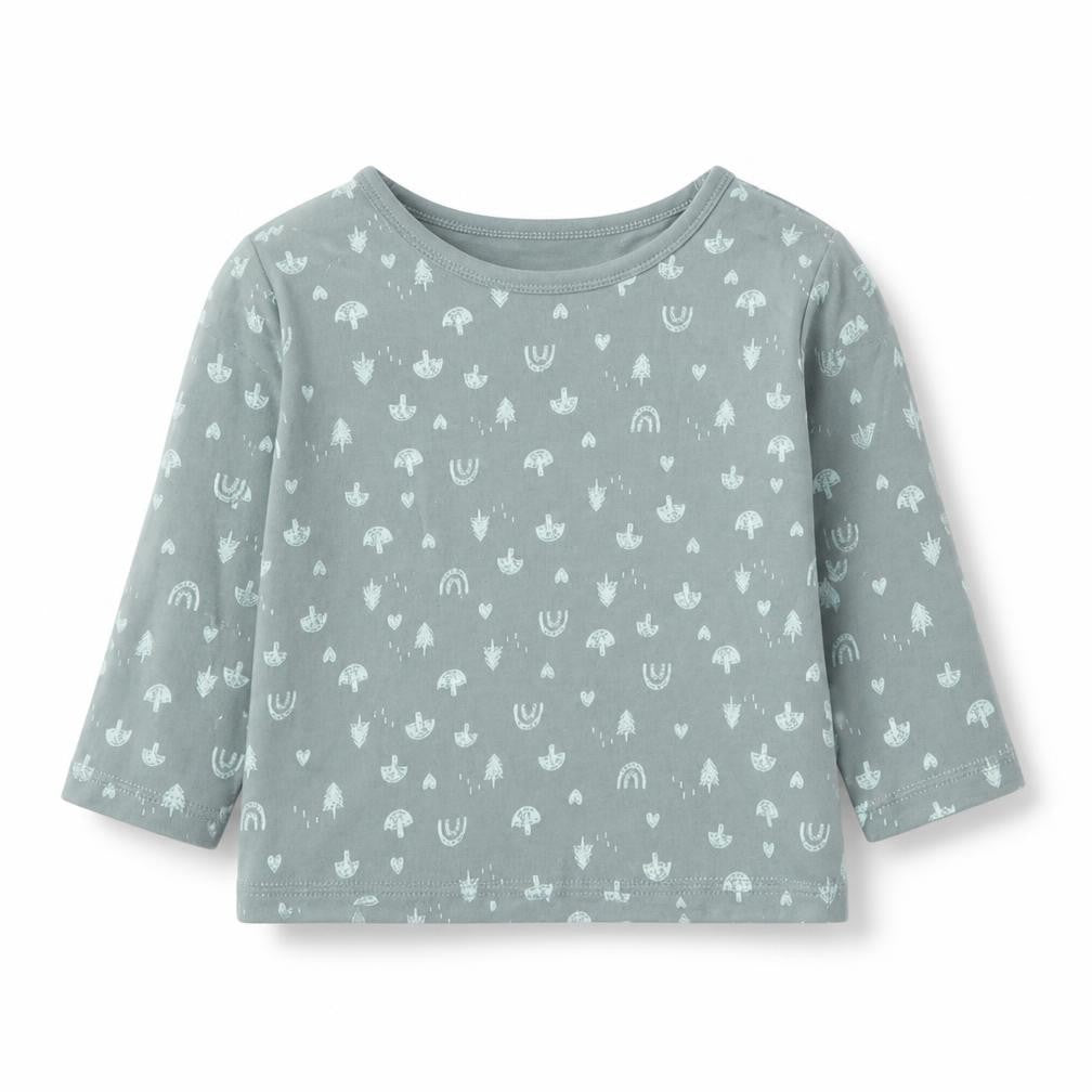 George Baby Green Geometric Cotton Basic T-Shirt Size 6-9 Months Round Neck