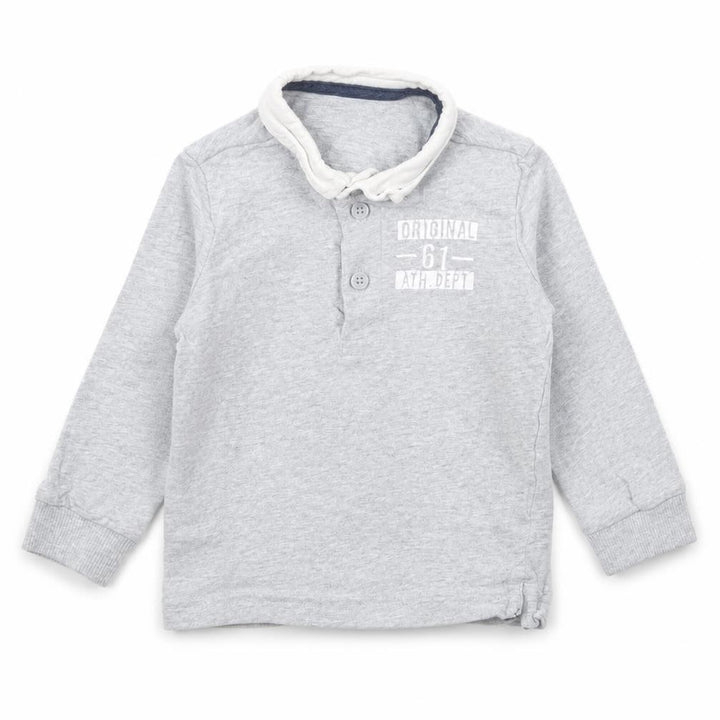 Mothercare Boys Grey Cotton Basic Polo Size 9-12 Months Collared