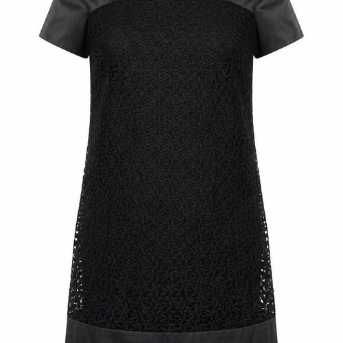 Marks and Spencer Womens Black Floral Polyester A-Line  Size 12  Round Neck Zip