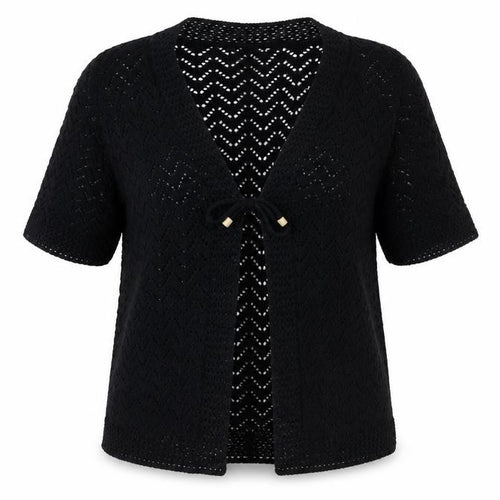 Pulse Womens Black V-Neck  Acrylic Cardigan Jumper Size L