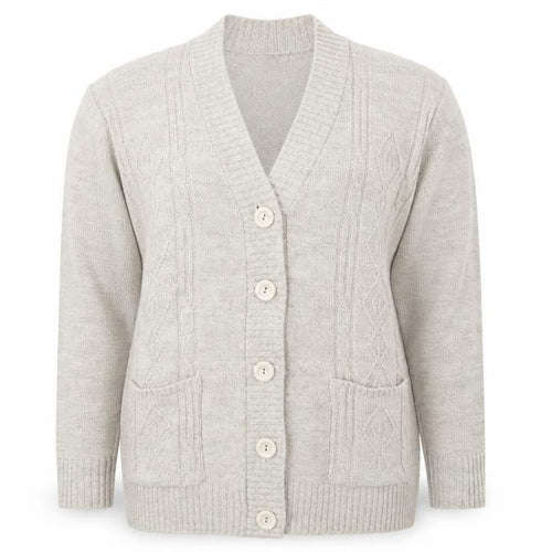 Choice Womens Beige V-Neck  Acrylic Cardigan Jumper Size M