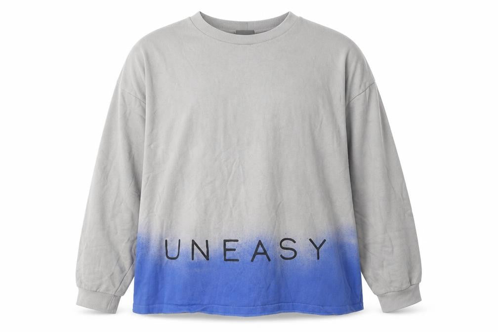 Front view of ASOS men’s multicoloured geometric cotton pullover sweatshirt, size L