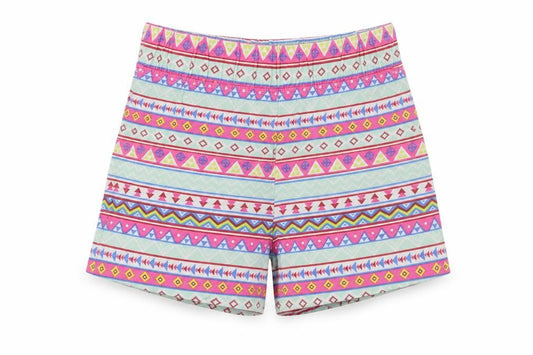 Dunnes Stores Girls Multicoloured Geometric Cotton Bermuda Shorts Size 6 Years  Regular